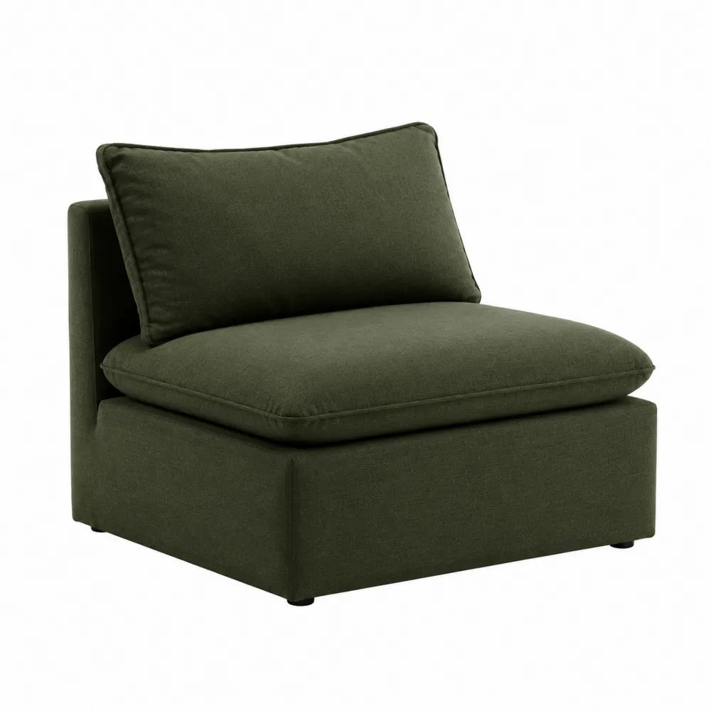 Poltrona modulare rettangolare in tessuto di poliestere verde scuro con cuscini removibili 85 cm x 85 cm x 70 cm