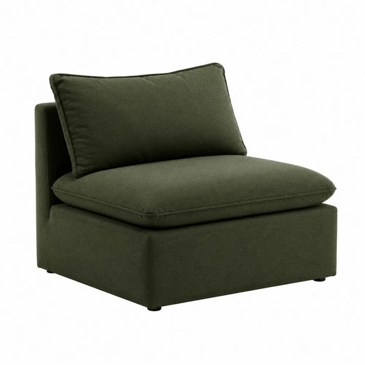 Poltrona modulare rettangolare in tessuto di poliestere verde scuro con cuscini removibili 85 cm x 85 cm x 70 cm